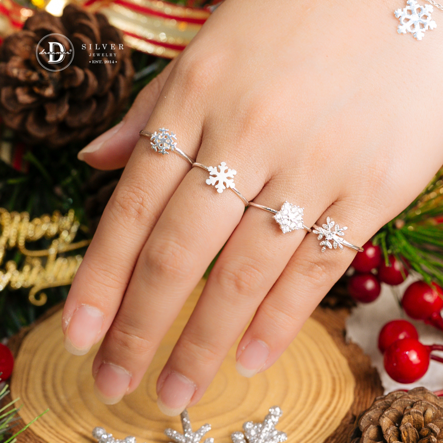 Snowflake Rings - Sterling Silver - Nhẫn Hoa Tuyết - Quà Giáng Sinh