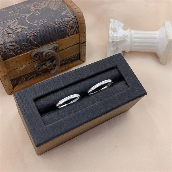 Nhẫn Couple - Bản Trơn Line Xoắn Nhỏ Giữa- Couple Rings 2773NH
