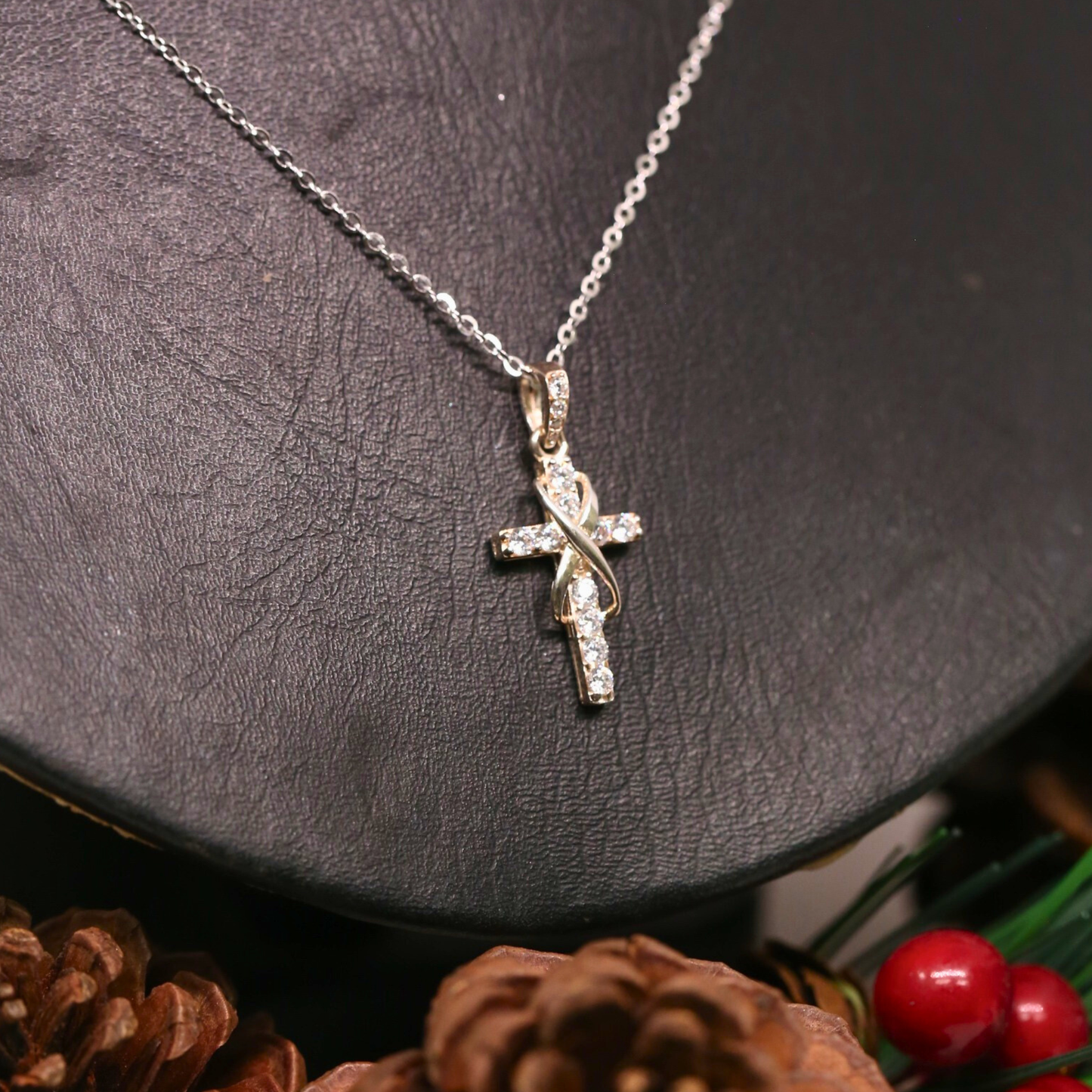 Dây Chuyền Thánh Giá Vô Cực Đính Đá Bạc 925 - Infinity Cross Pendant Necklace