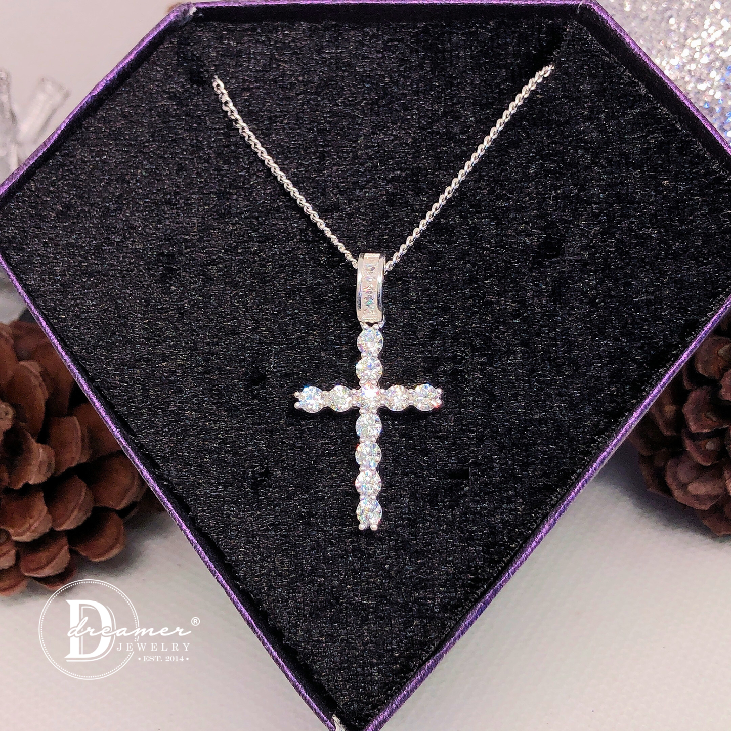 Dây Chuyền Thánh Giá Đính Đá - Sparkling Cross Silver Pendant Necklace - MDC572