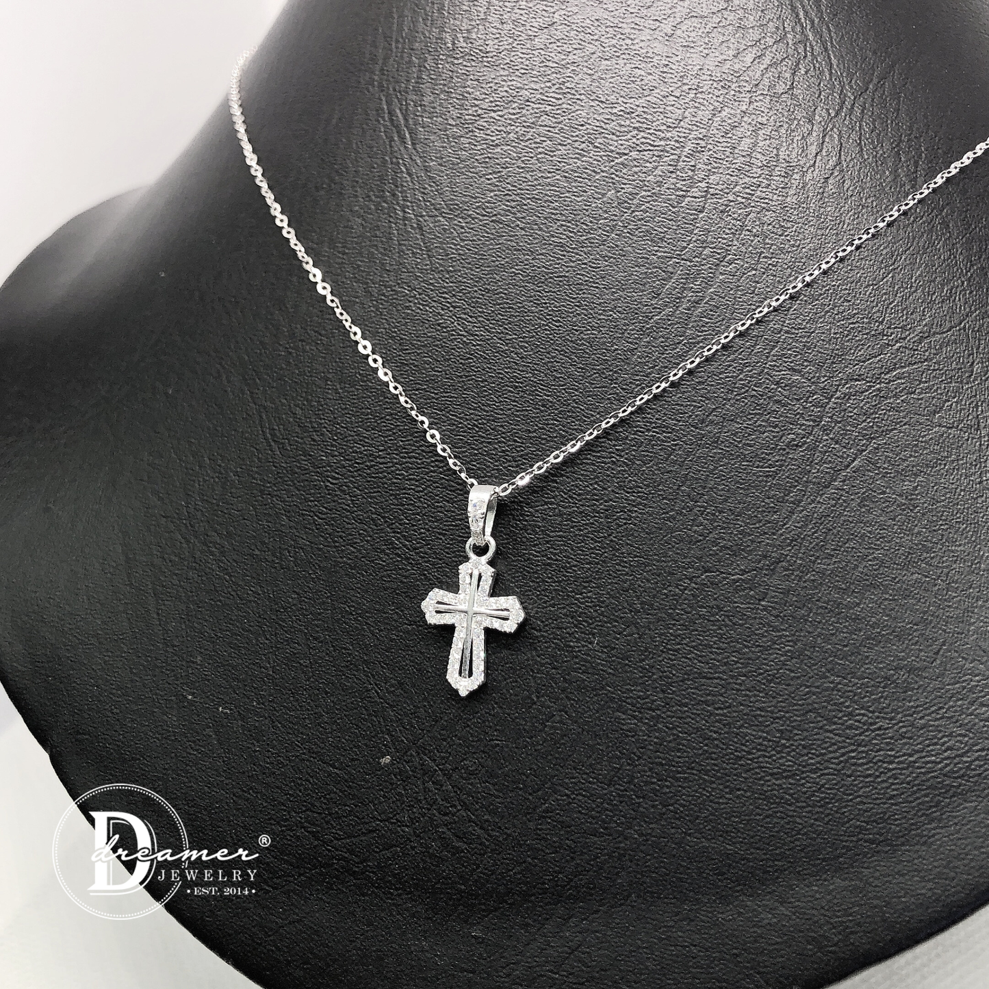 Dây Chuyền Thánh Giá Chrome - Sparkling Cross Silver Pendant Necklace