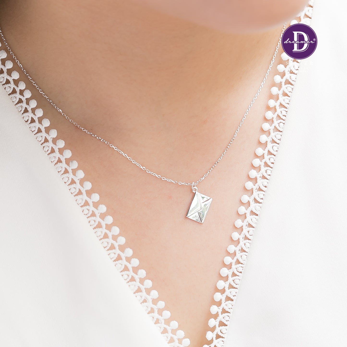 Love Letter Envelope Sterling Silver Necklace