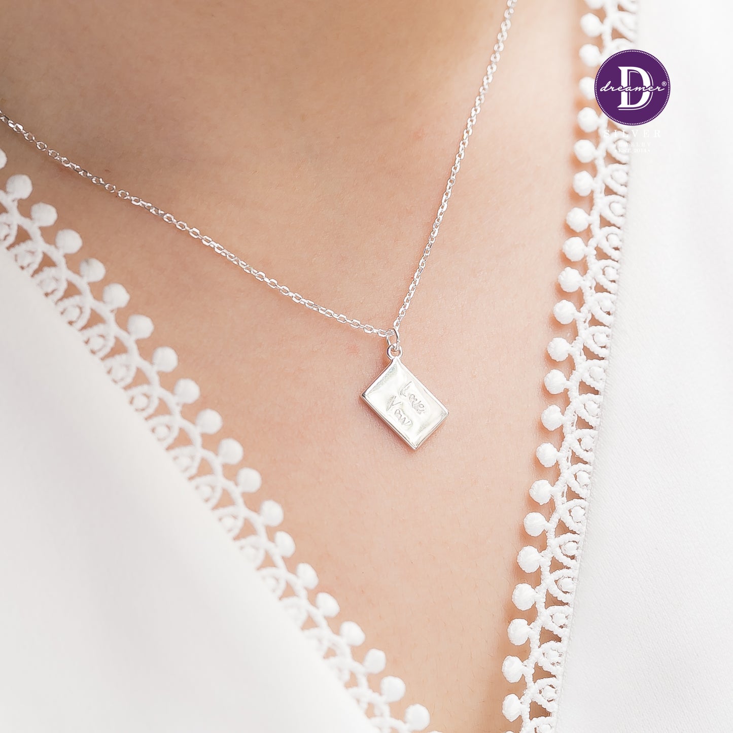 Love Letter Envelope Sterling Silver Necklace