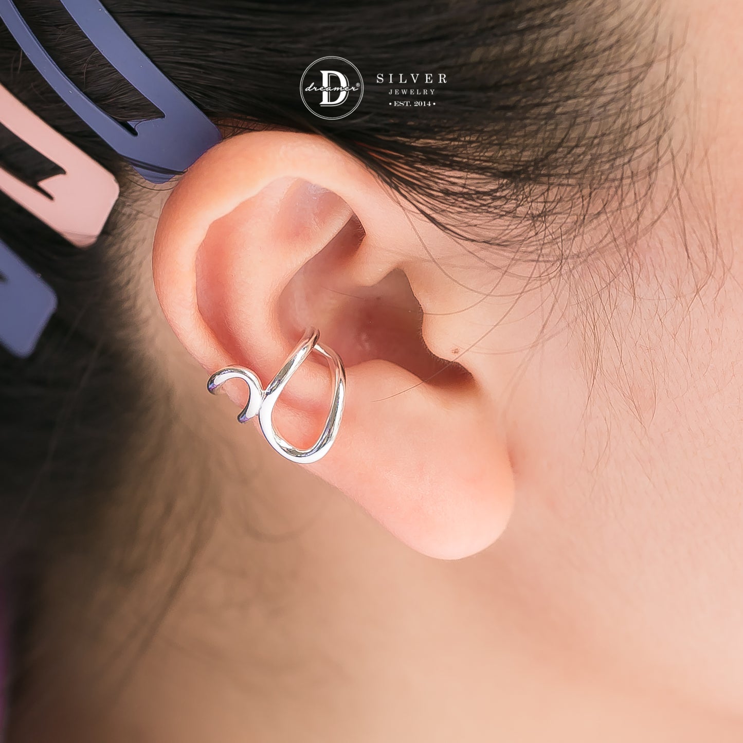 Wave Line Ear Cuff In Silver