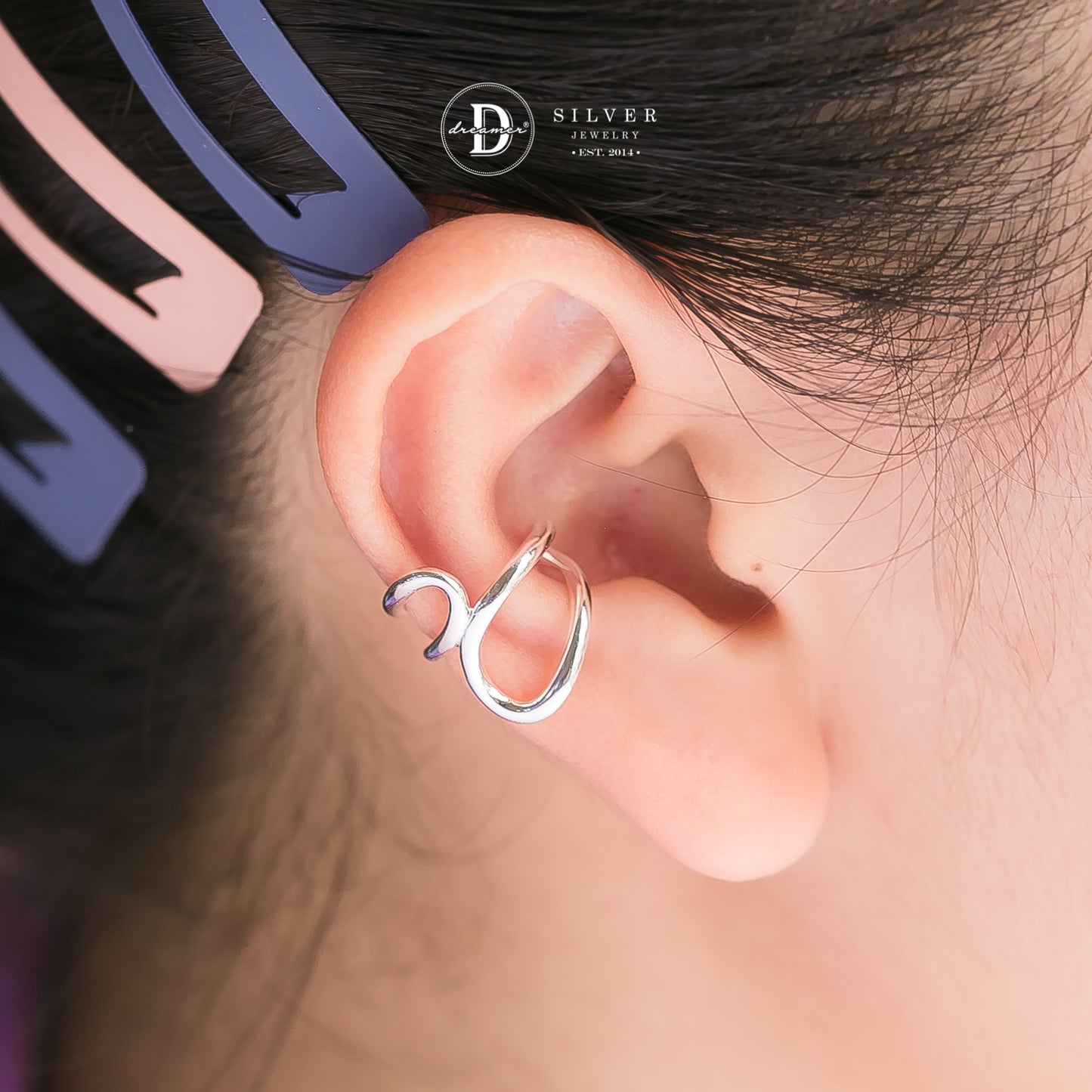 Wave Line Ear Cuff In Silver