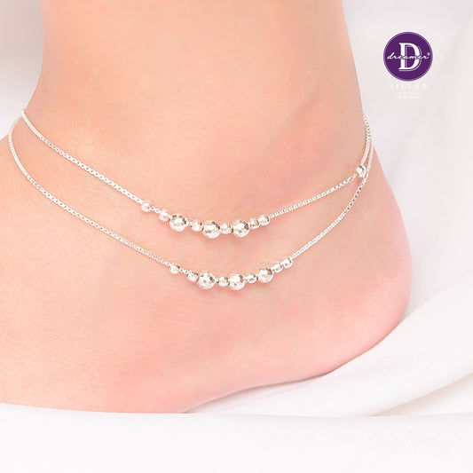 Sparkling Bow Silver Anklet Sterling Silver P548LCH