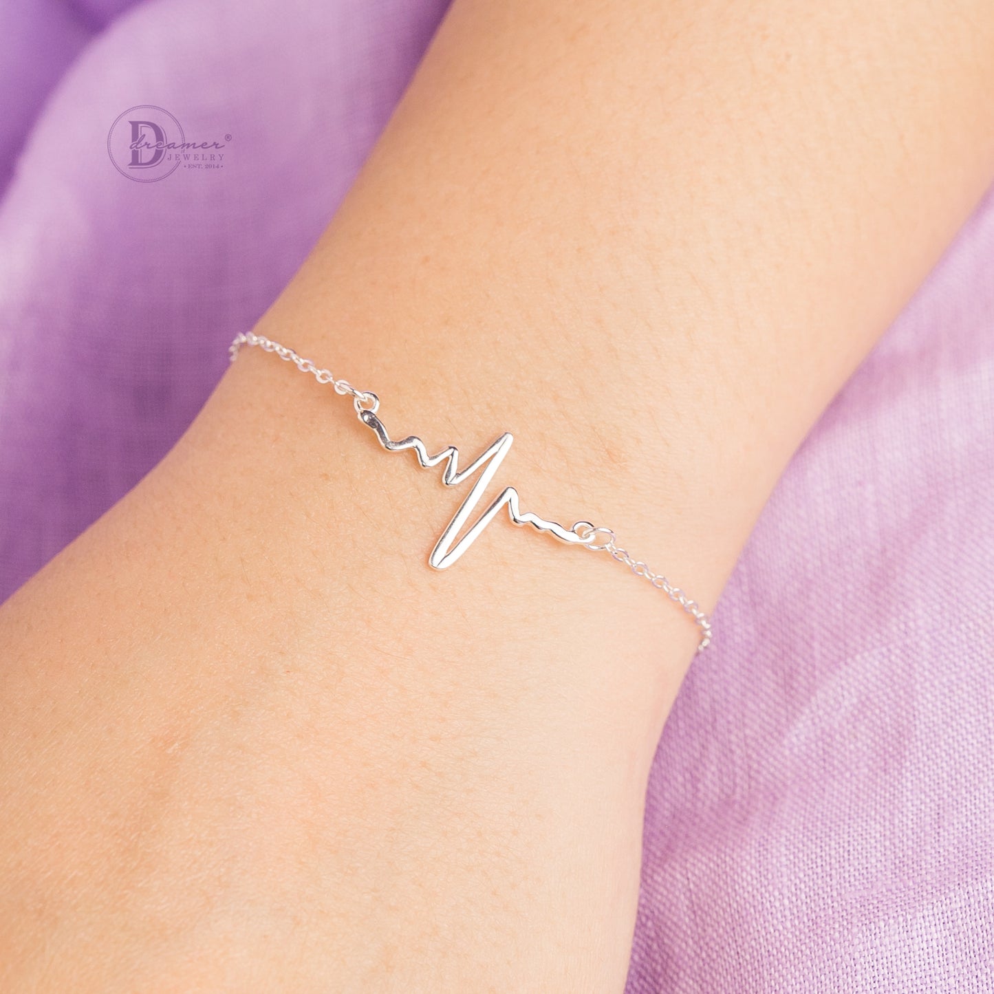 Lắc Tay Nhịp Tim - Heart Beat Silver Bracelet - 050VTT