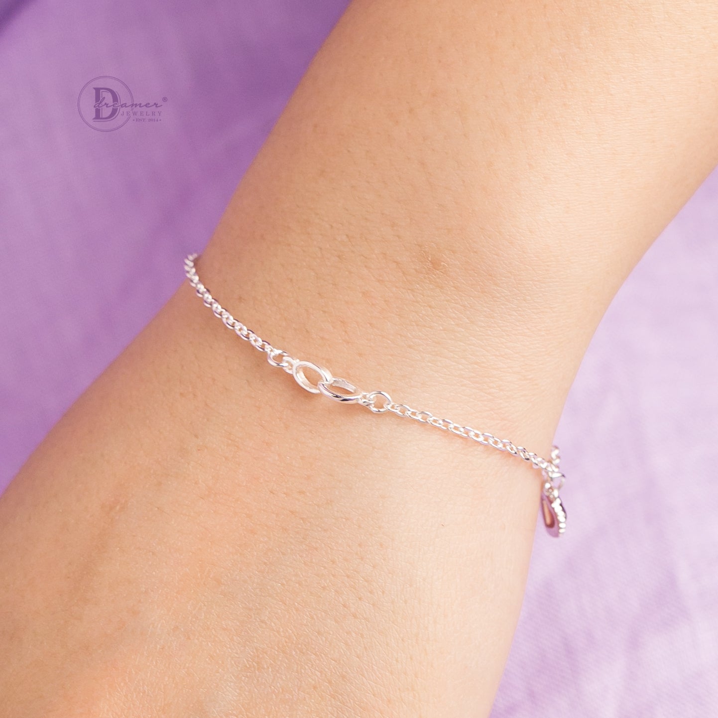 Lắc Tay Trái Tim Khoen Bạc - Heart & Holding Circles Silver Bracelet 080VTT