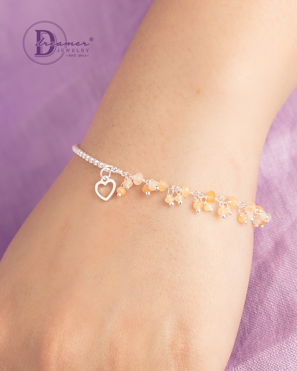 Lắc Tay Đá Vát Nhỏ Đủ Màu & Dây Xích Bạc 925 - Colorful Natural Stone Silver Bracelet