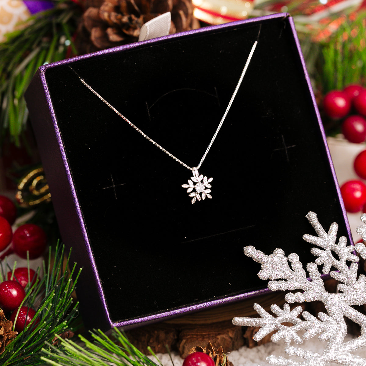 Dây Chuyền Hoa Tuyết Bạc 925 - Snowflake Silver Necklace - Quà Giáng Sinh Christmas