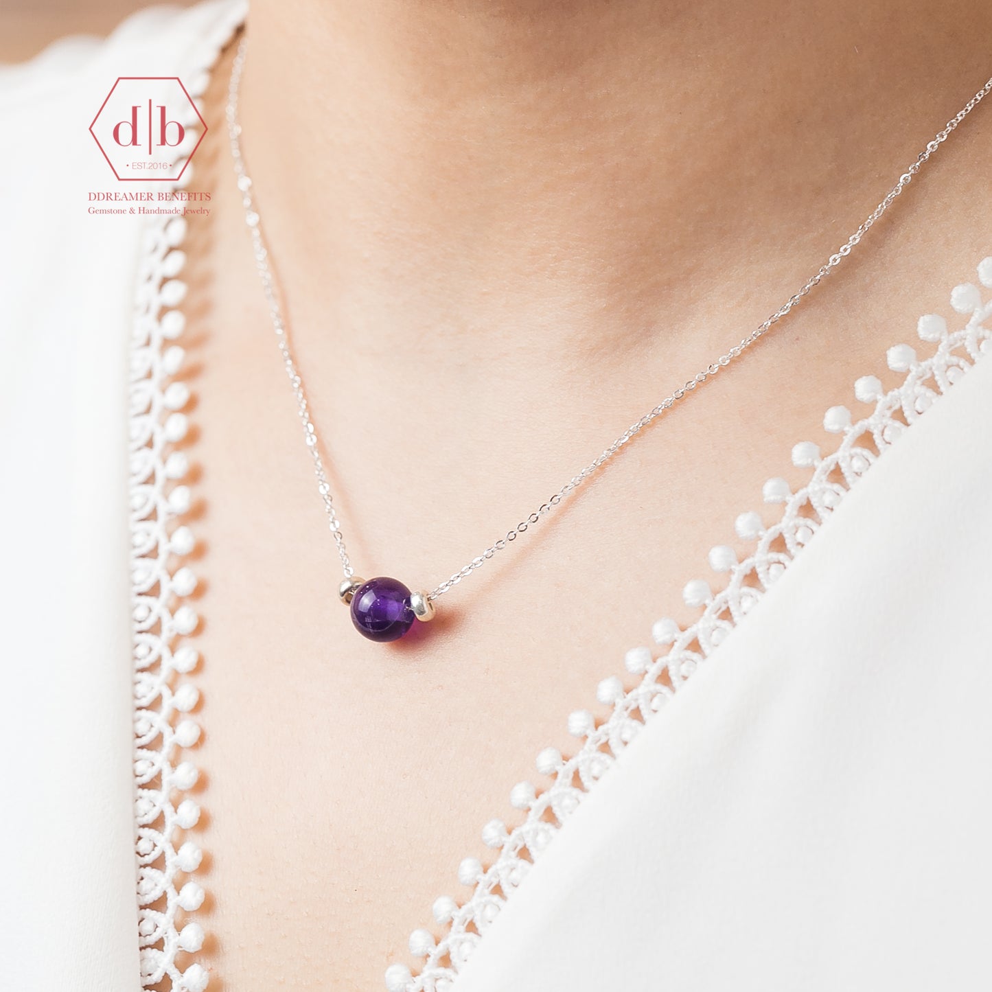 Dây Chuyền Bạc 925 Đá Thạch Anh Tím - Amethyst Sterling Silver Necklace