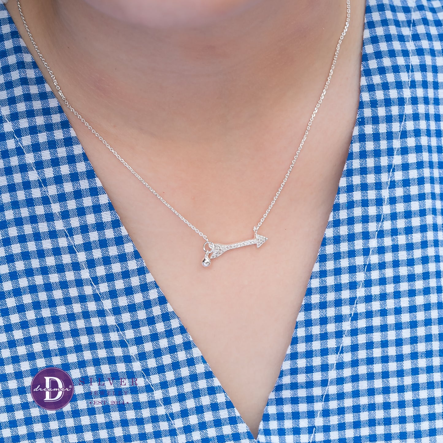 Dây Chuyền Mũi Tên Đính Đá Bạc 925 - Sparkling Arrow & Bell Sterling Silver Necklace - 353DCH