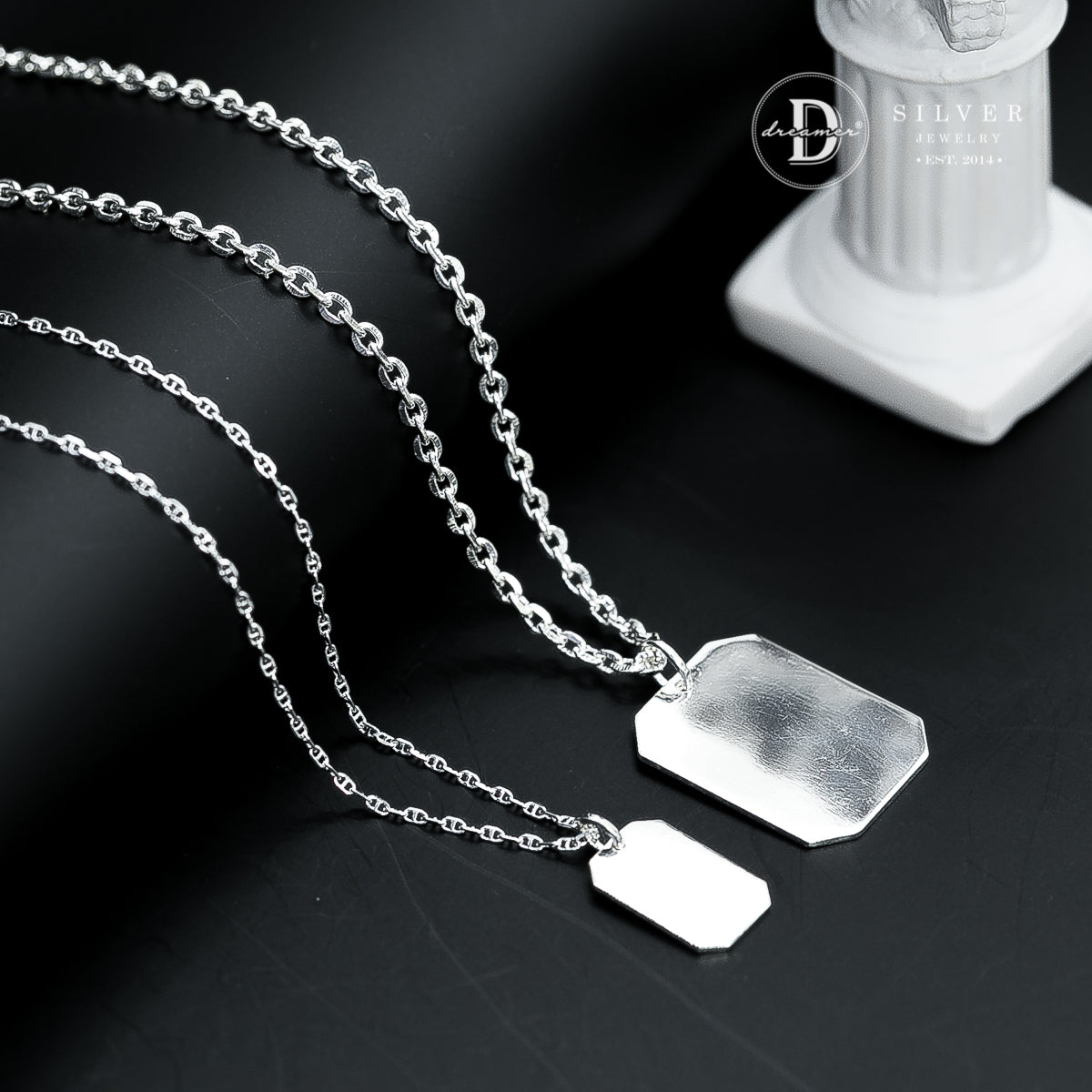 Mặt Dây Chuyền Dog Tag Khắc Chữ Dành Cho Nam - Size Nhỏ