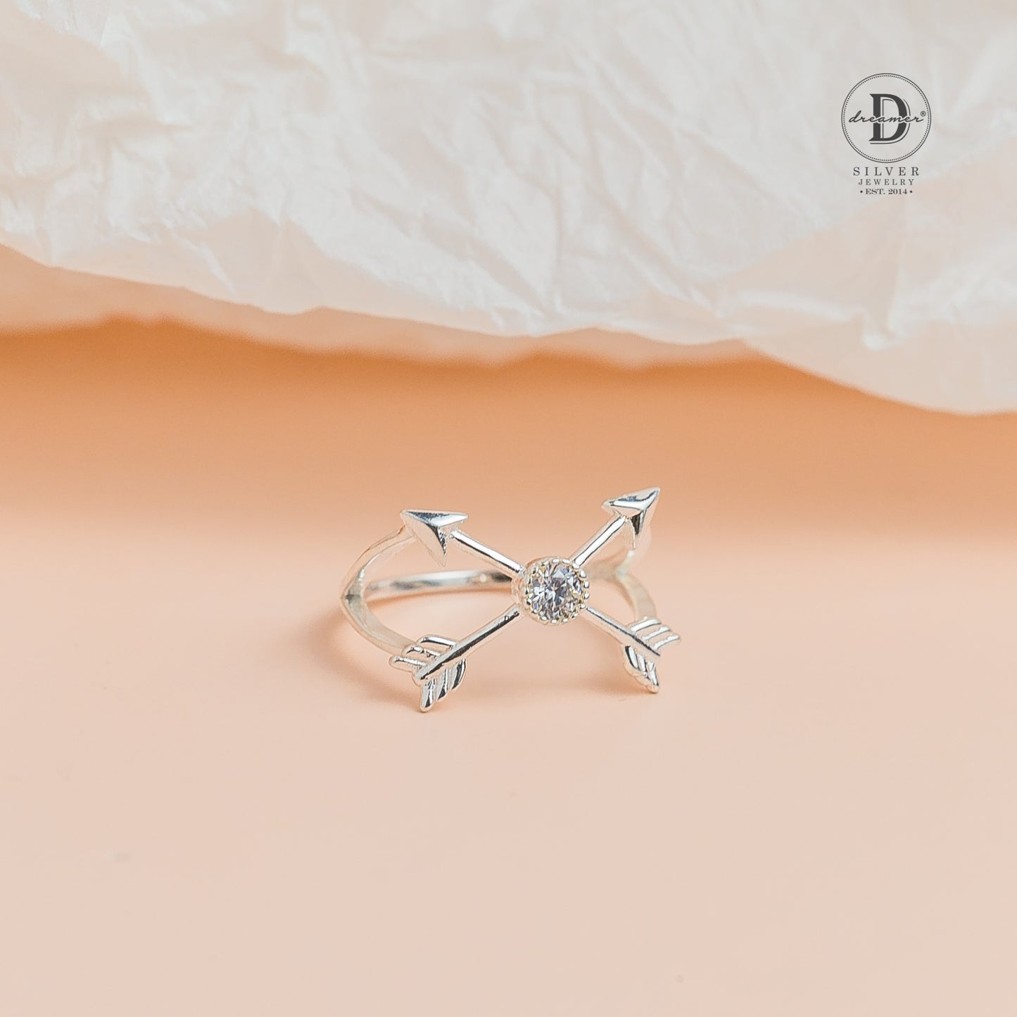 Nhẫn Mũi Tên Đính Đá Cá Tính - Nhẫn Bạc 925 Unisex - Crossing Arrow Silver Ring - 428NH