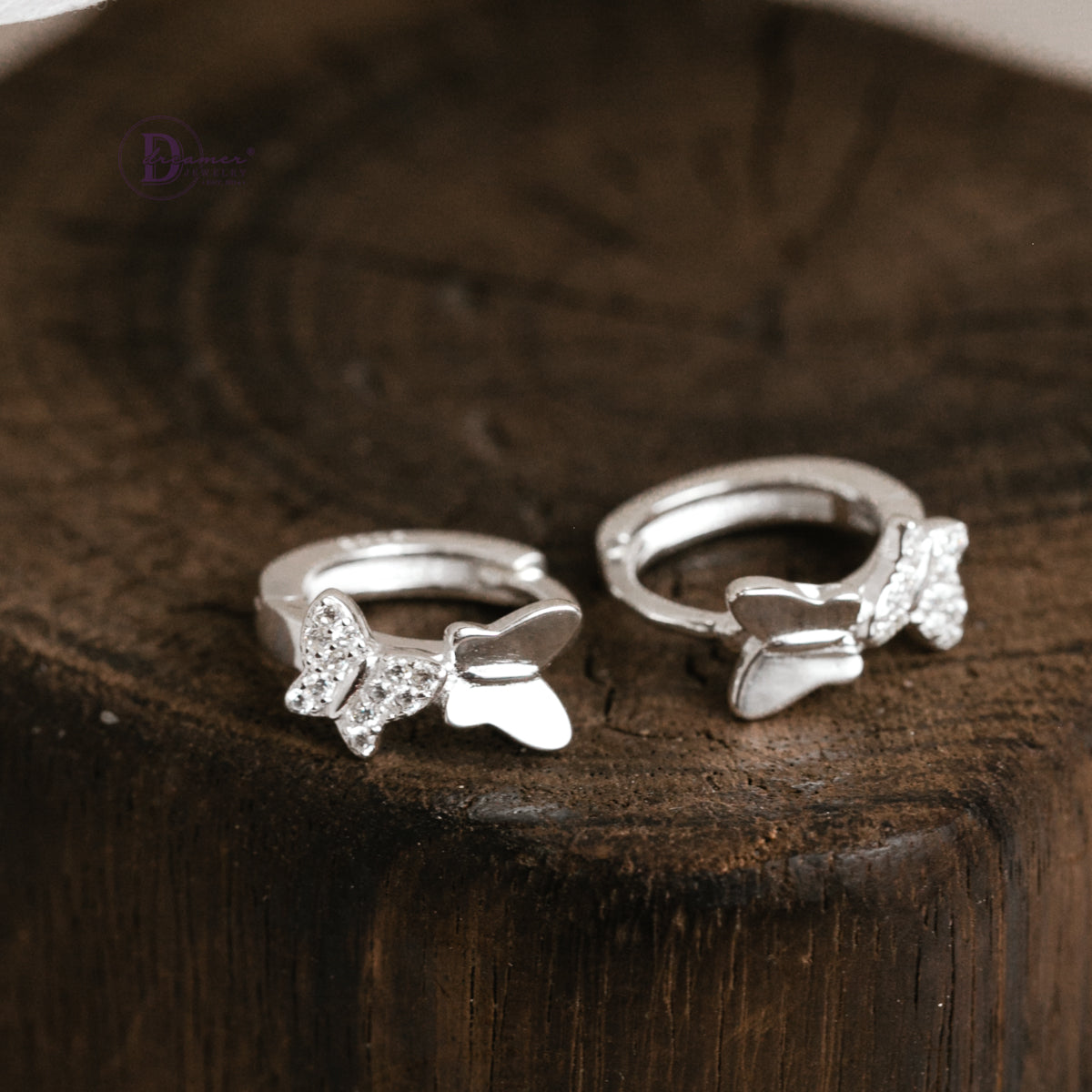 Bông Tai Khoen Bướm Bạc 925 - Butterfly Hoops Sterling Silver BT084
