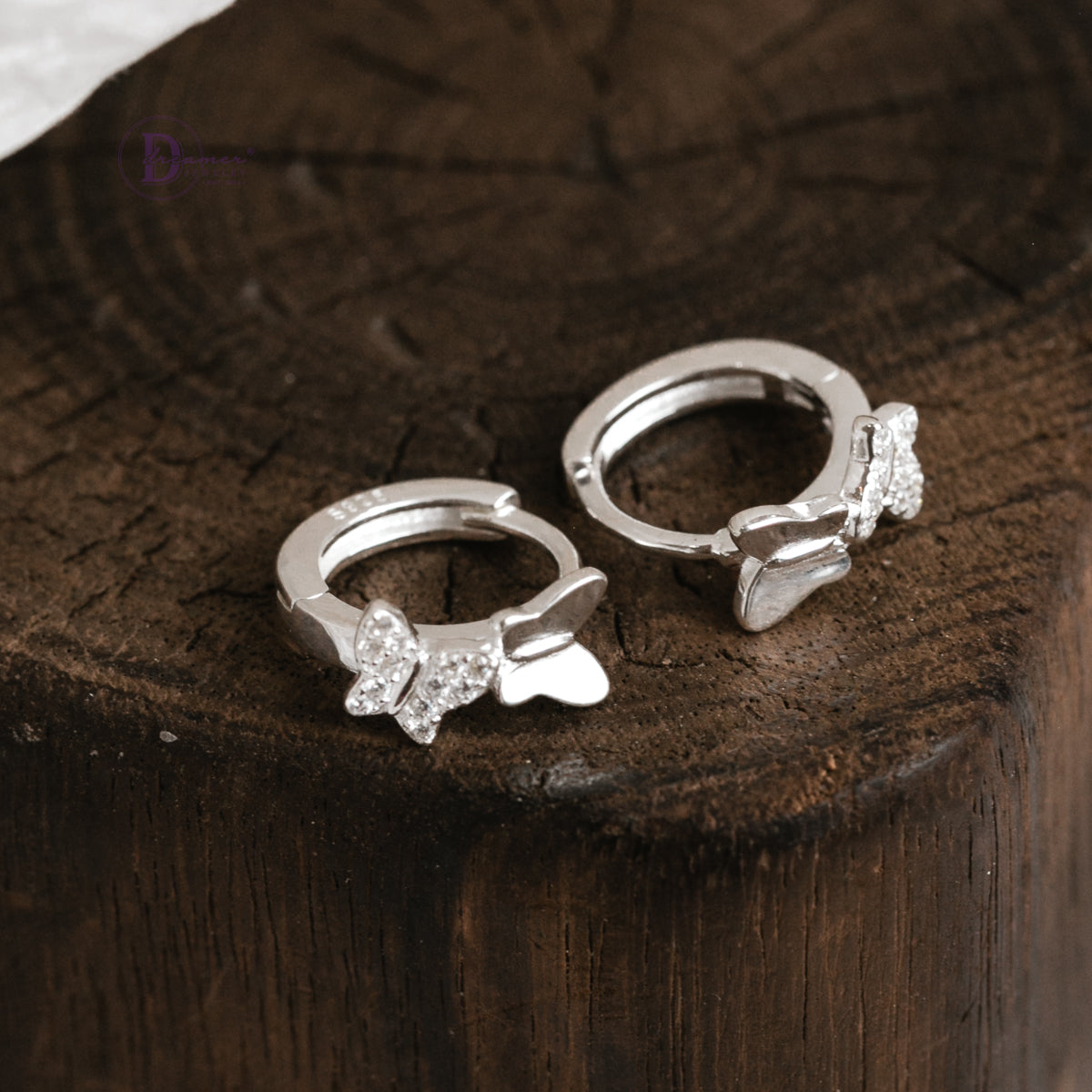 Bông Tai Khoen Bướm Bạc 925 - Butterfly Hoops Sterling Silver BT084