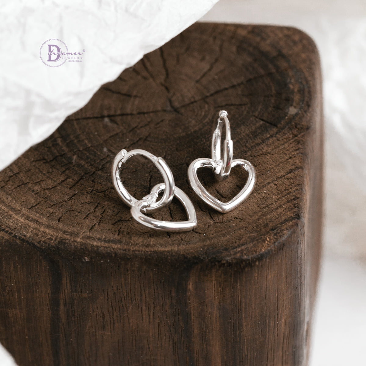 Bông Tai Khoen Trái Tim - Big Heart Hoops Sterling Silver BT080