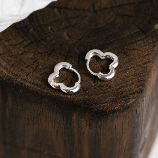 Bông Tai Khoen Hoa Dễ Thương Bạc 925 - Flower Hoops Sterling Silver BT089