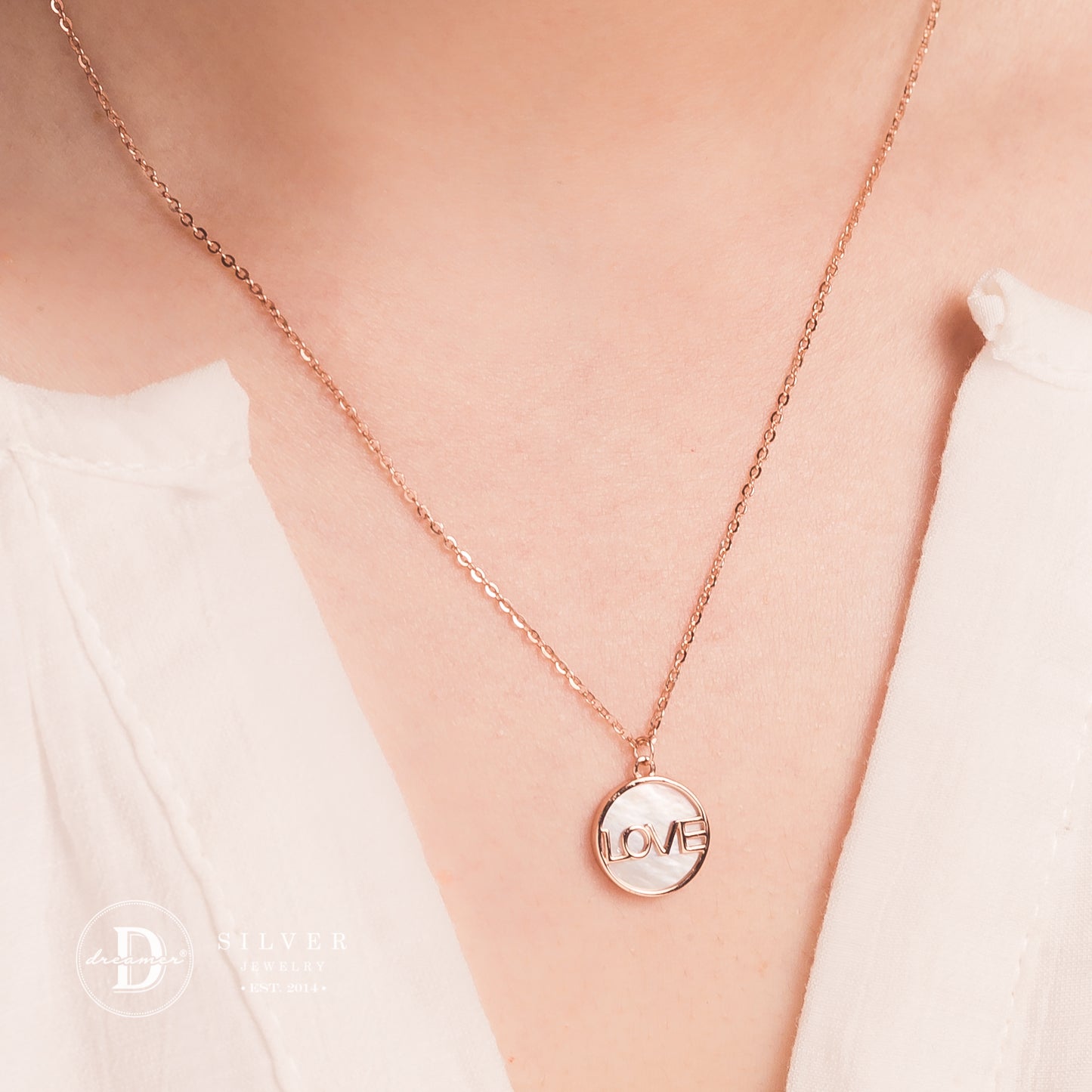 Dây Chuyền Chữ LOVE Bạc 925 - LOVE Circle Pendant Sterling Silver Necklace