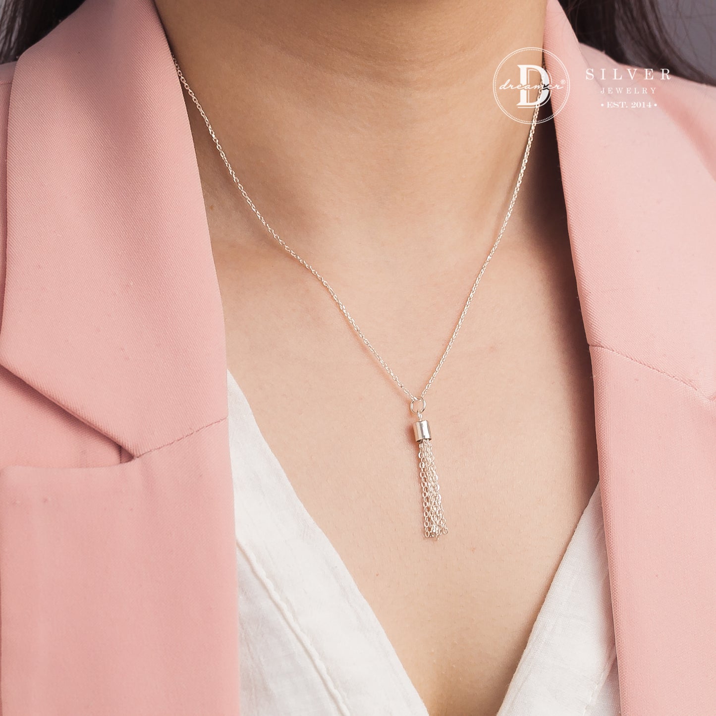 Dây Chuyền Tua Rua Bạc 925 - Mini Tassel Charm Necklace Sterling Silver 634DCT