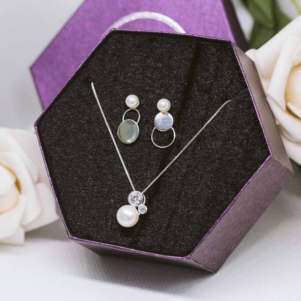 [Women's Day Gift] Bộ Trang Sức Bạc Cao Cấp 925 - Quà 20.10 - Bộ Ngọc Trai