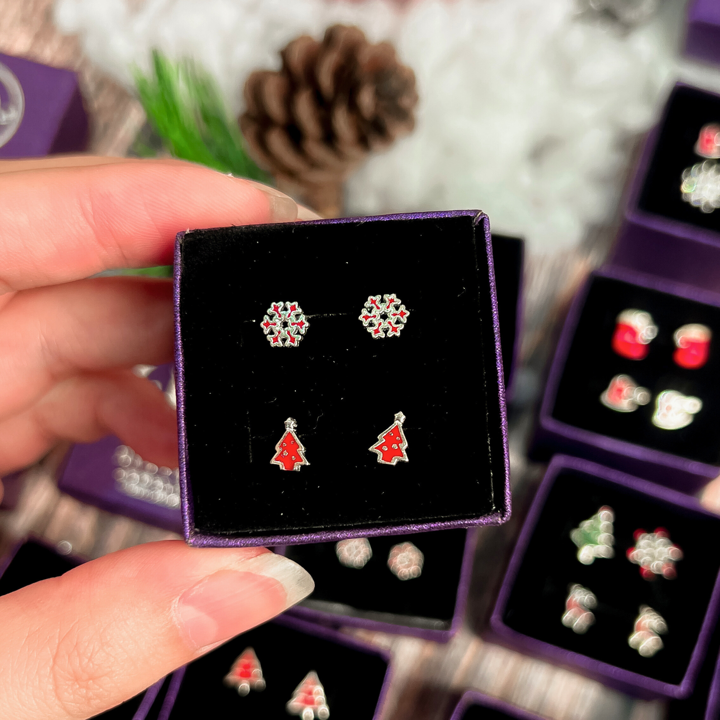 Christmas Earrings - Sterling Silver - Quà tặng Giáng Sinh