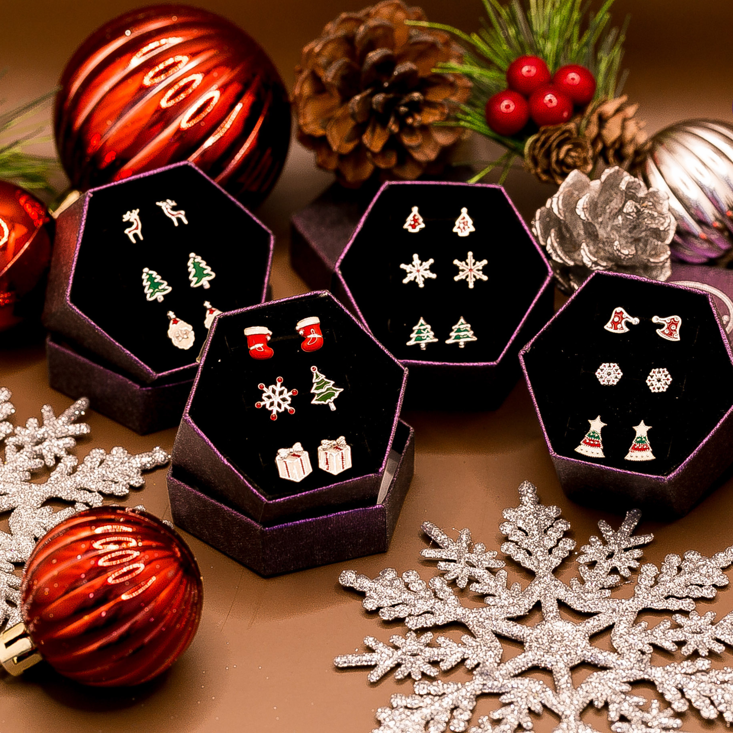 Christmas Earrings - Sterling Silver - Quà tặng Giáng Sinh