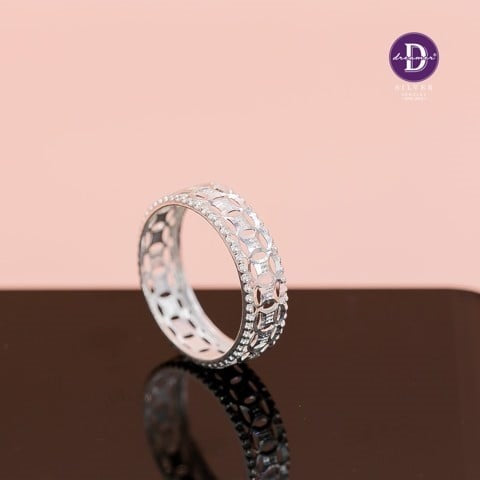 Nhẫn Bản Kim Tiền Viền Bi Móc Máy - Lucky Coin Silver Ring 2388NT