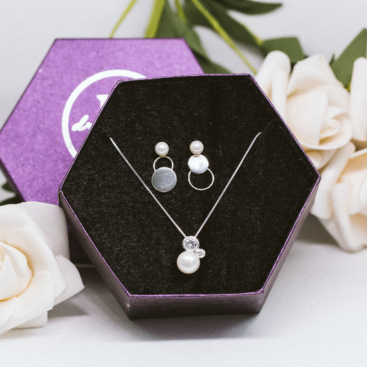 [Women's Day Gift] Bộ Trang Sức Bạc Cao Cấp 925 - Quà 20.10 - Bộ Ngọc Trai