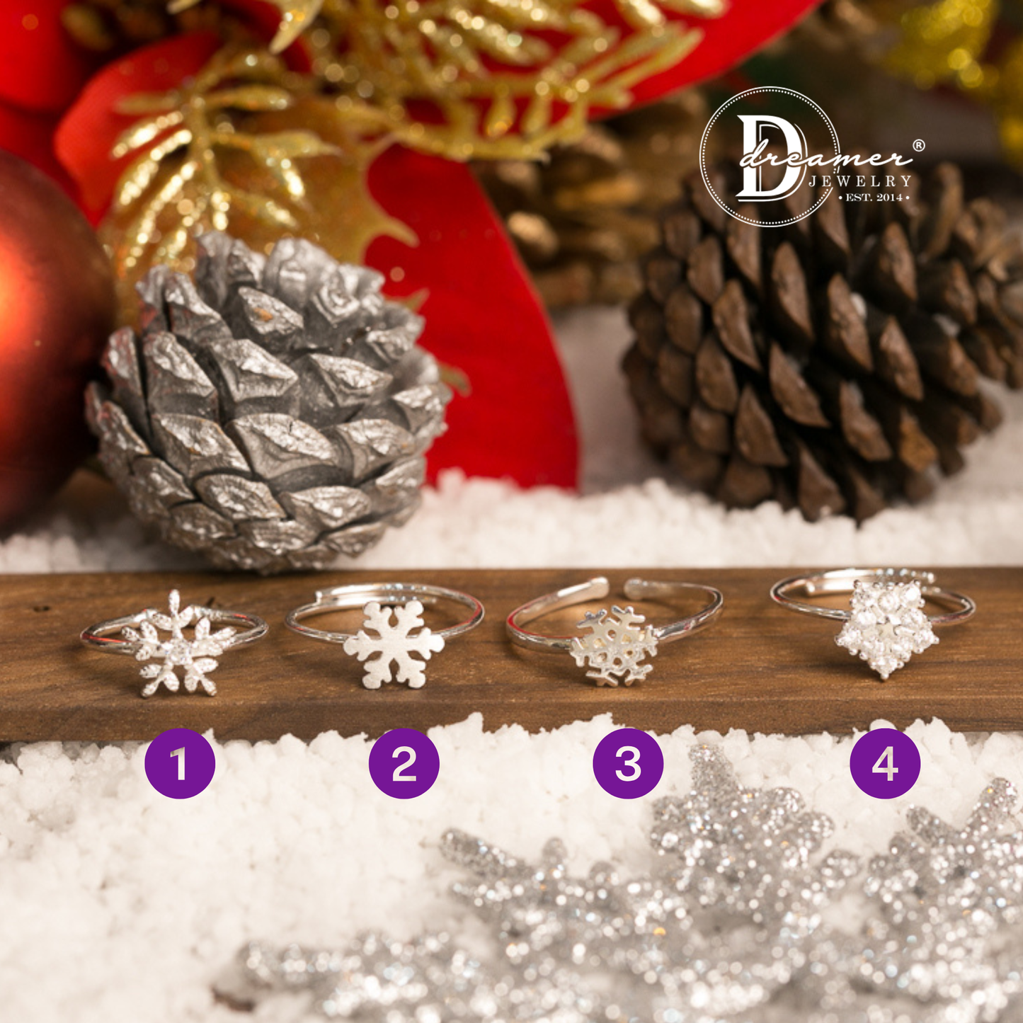 Snowflake Rings - Sterling Silver - Nhẫn Hoa Tuyết - Quà Giáng Sinh