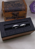 Nhẫn Đôi 1 Viên Đá Bản Trơn 1 Line Giữa - Couple Rings N005