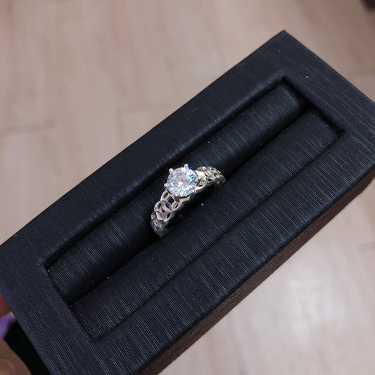 Nhẫn Kim Tiền 1 Viên Đá - Silver Ring 1386NH