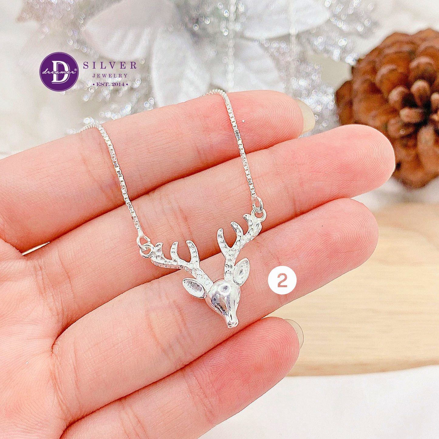 Dây Chuyền Tuần Lộc Bạc 925 - Reindeer Necklaces Collection For Christmas