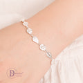 Lắc Tay Premium Hoa Hồng & Lá & Mắc Xích Vô Cực - Rose Leaf Infinity Premium Silver Bracelet P1386VTH