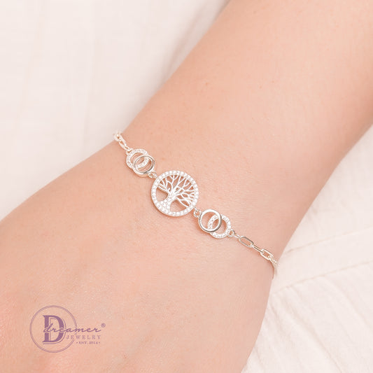 Lắc Tay Premium Family Tree Silver Bracelet