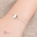 Vòng Tay Dây Rút Trái Tim Móc Máy Dây Xích - Heart Freesize Silver Bracelet 1320VTT
