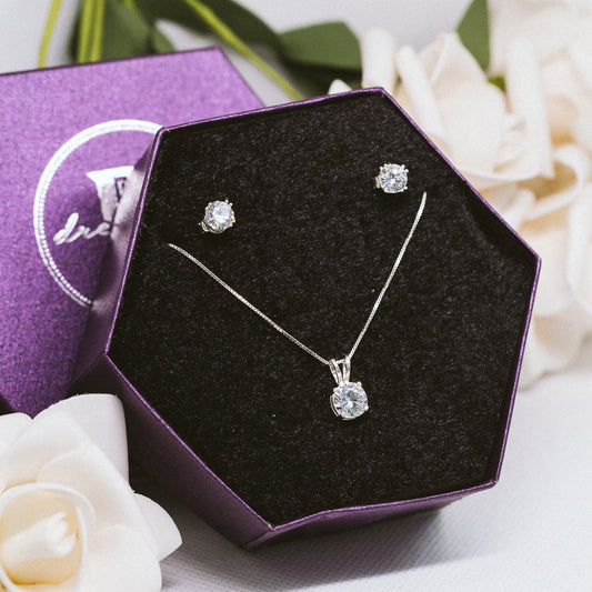 [Women's Day Gift] Bộ Trang Sức Bạc Cao Cấp 925 - Quà 20.10 - Bộ Đá CZ Lấp Lánh
