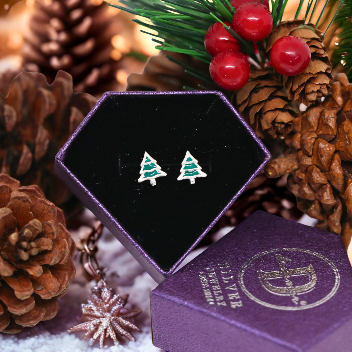 Christmas Earrings - Sterling Silver - Quà tặng Giáng Sinh