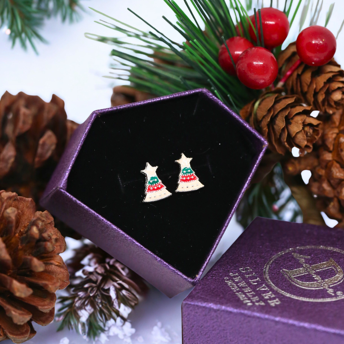 Christmas Earrings - Sterling Silver - Quà tặng Giáng Sinh