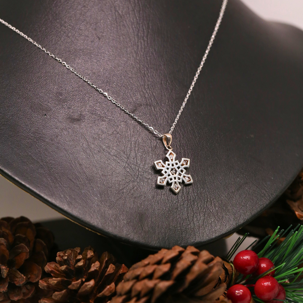 Dây Chuyền Bông Tuyết Lấp Lánh - Snowflake Silver Necklace