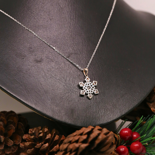 Dây Chuyền Bông Tuyết Lấp Lánh - Snowflake Silver Necklace