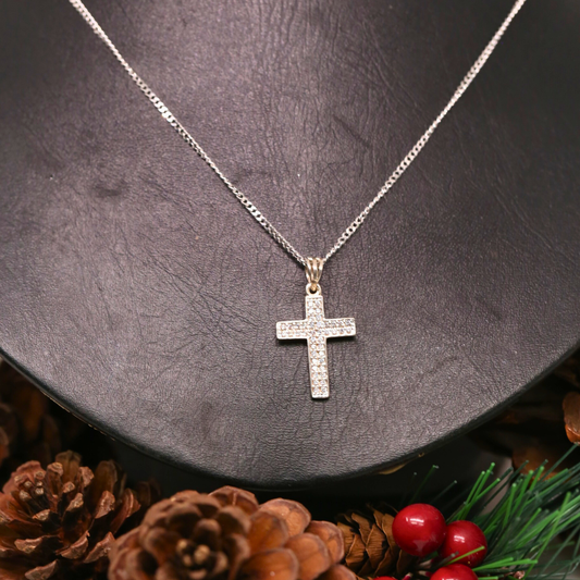 Dây Chuyền Thánh Giá Đính Đá Bản To Bạc 925 - Cross Silver Pendant Necklace