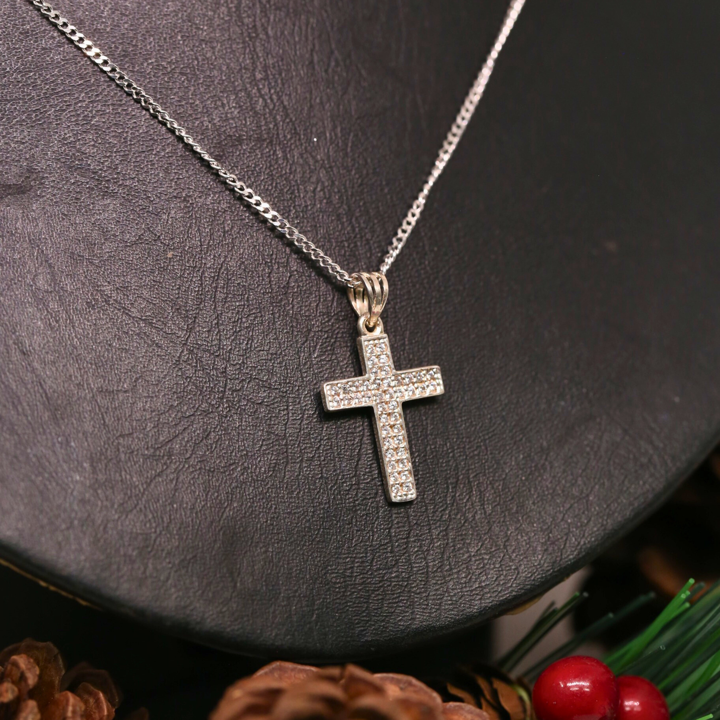 Dây Chuyền Thánh Giá Đính Đá Bản To Bạc 925 - Cross Silver Pendant Necklace