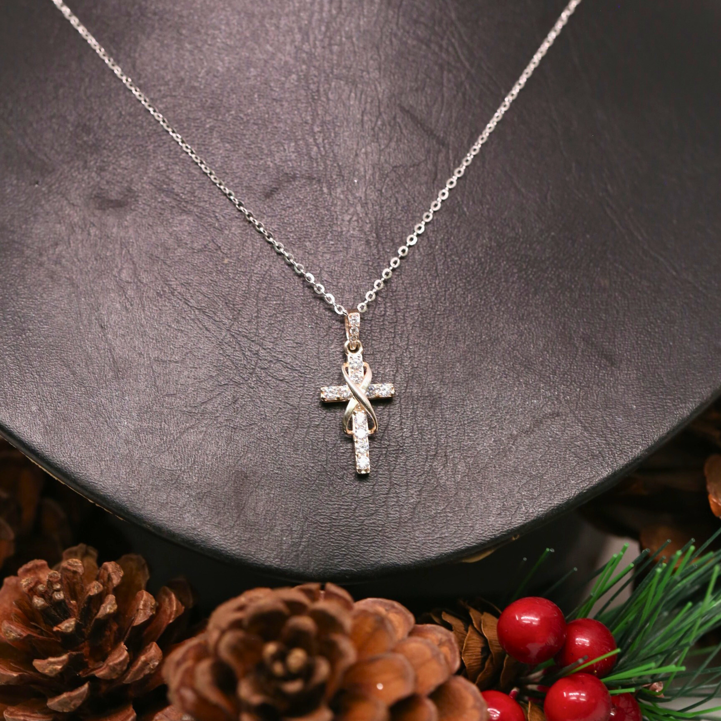 Dây Chuyền Thánh Giá Vô Cực Đính Đá Bạc 925 - Infinity Cross Pendant Necklace