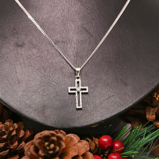 Dây Chuyền Thánh Giá Đính Đá Bạc 925 - Cross Pendant Necklace