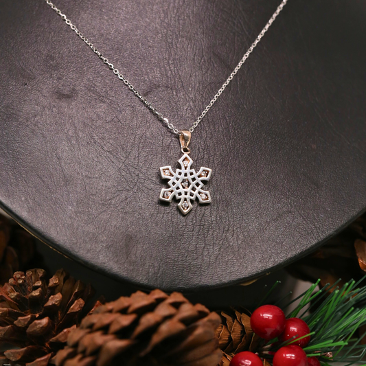 Dây Chuyền Bông Tuyết Lấp Lánh - Snowflake Silver Necklace