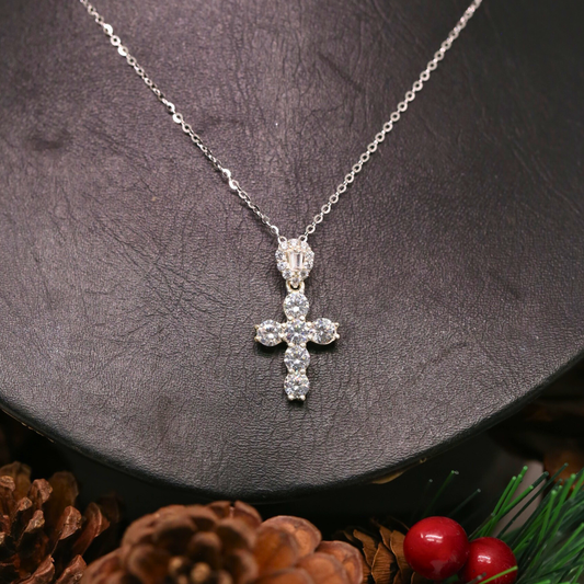 Dây Chuyền Thánh Giá Đính Đá Oval Premium Bạc 925 - Cross Pendant Necklace
