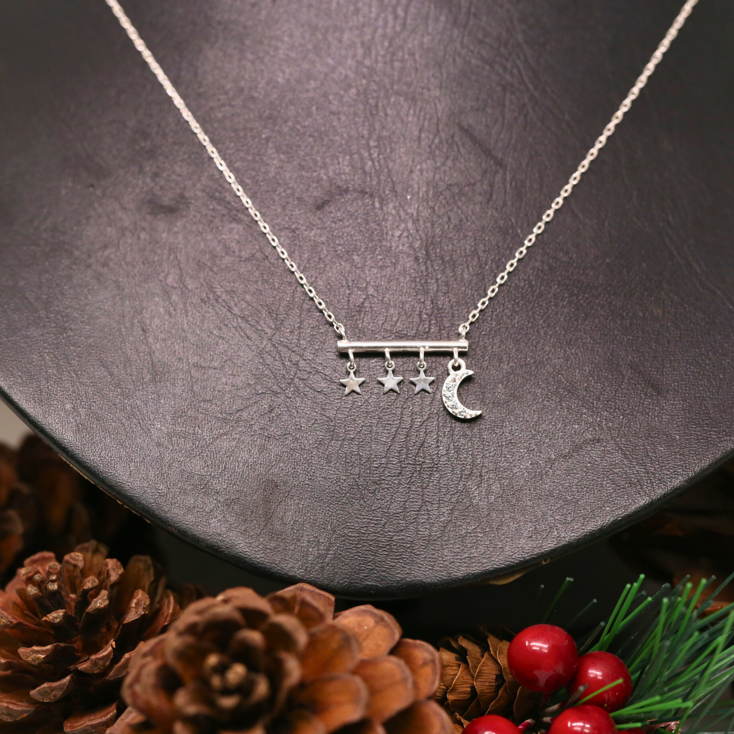 Dây Chuyền Trăng Sao - Bar Falling Moon Star Silver Necklace