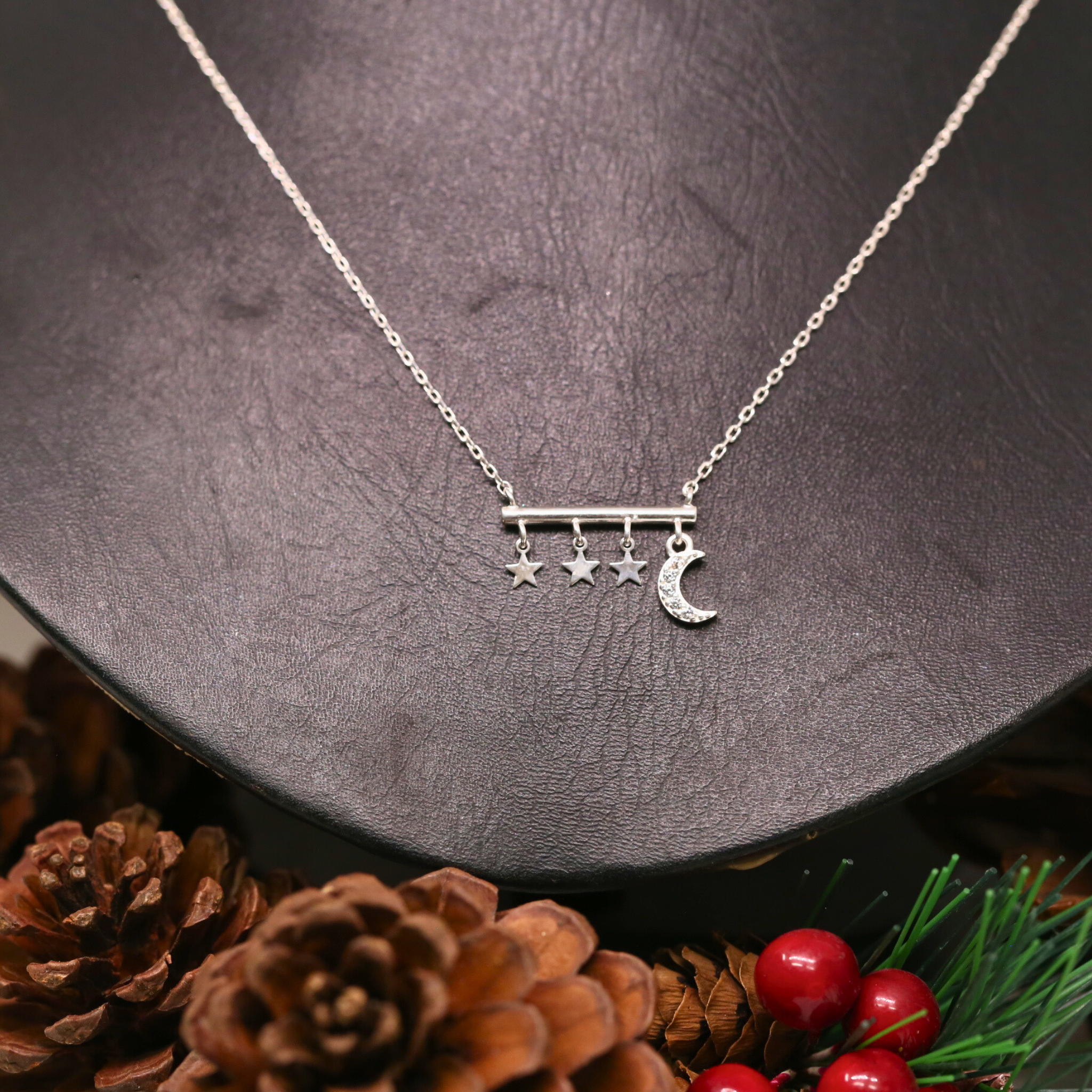 Dây Chuyền Trăng Sao - Bar Falling Moon Star Silver Necklace