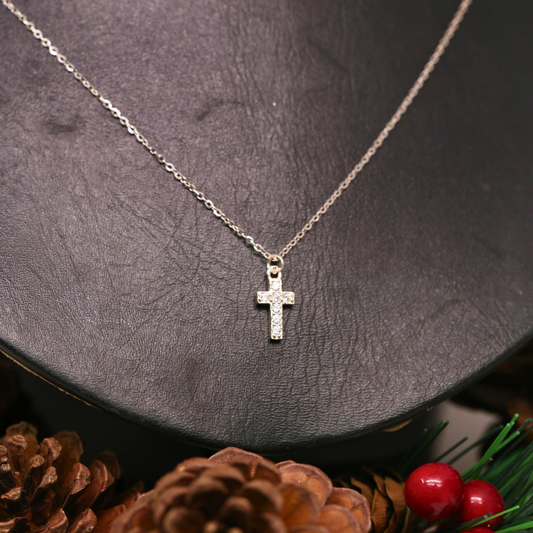 Dây Chuyền Thánh Giá Đính Đá - Small Sparkling Cross Silver Necklace